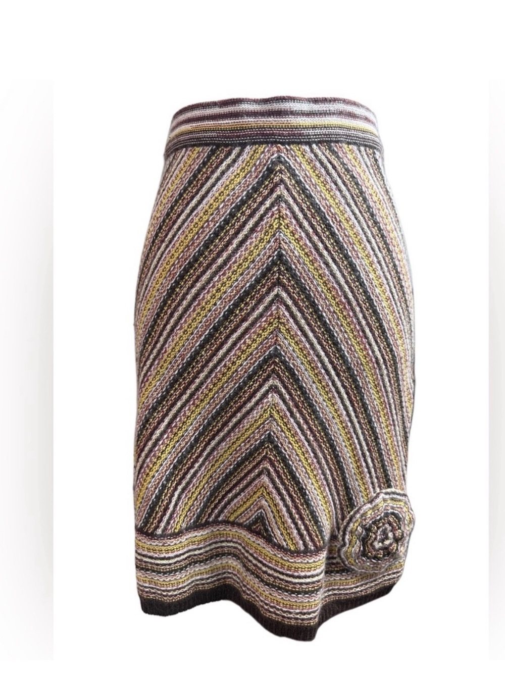 Viola for Anthropologie Chevron Knit Sweater Skirt- S